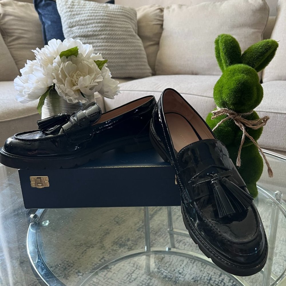 STUART WEITZMAN Adrina Tassel Patent Leather Loafers